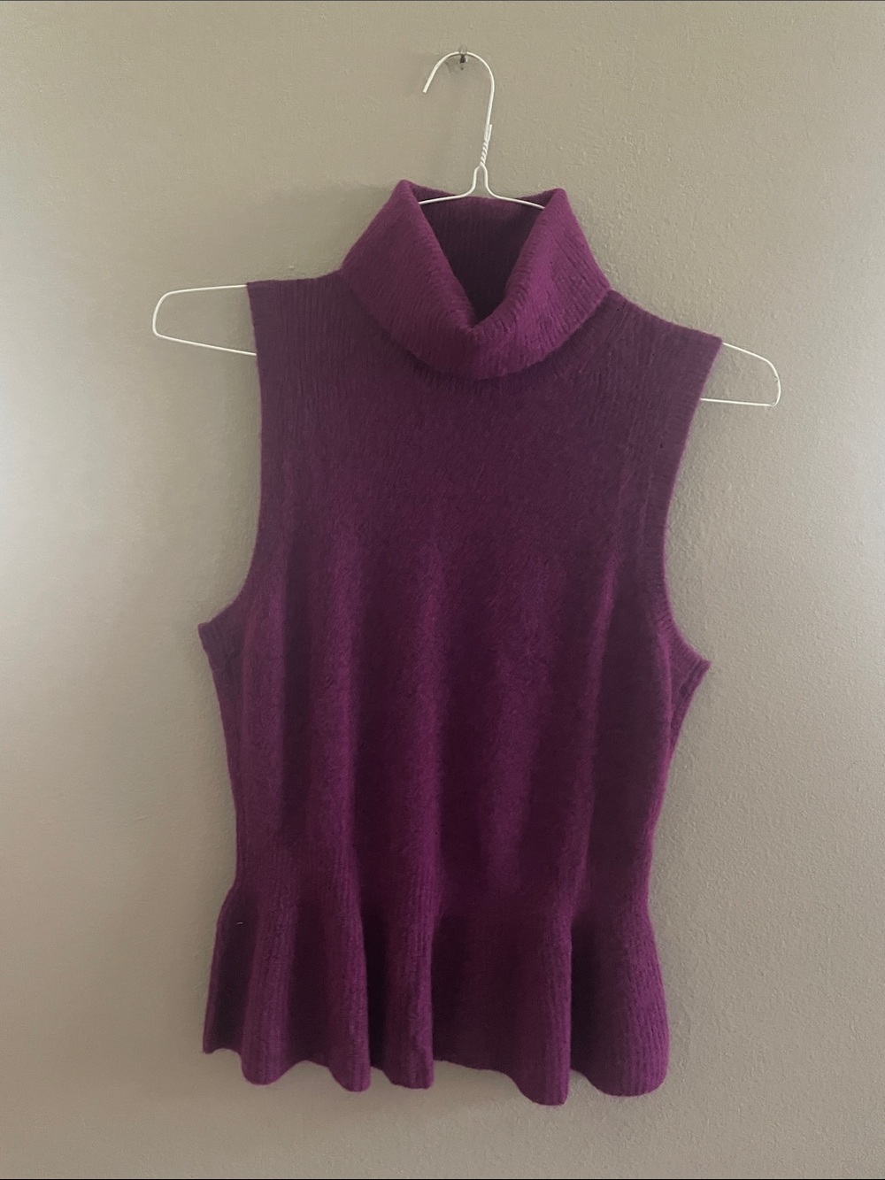 White House Black Market Sleeveless Turtleneck Sweater - Plum